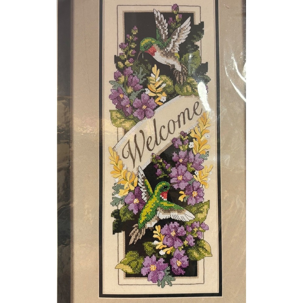 Dimensions Hummingbird Welcome Cross Stitch Kit 3189 Vintage 2000 Floral - Picture 1 of 7